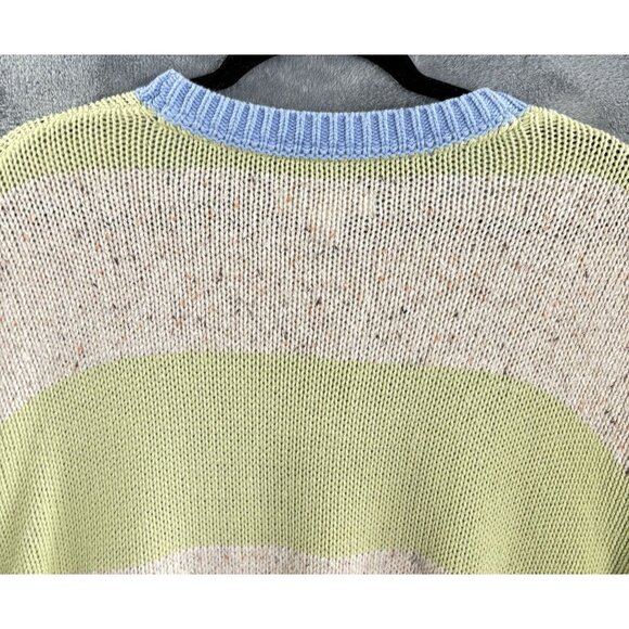 URBAN OUTFITTERS Men Pullover Sweater Sz M Multicolor Striped Crewneck Casual - Picture 5 of 12